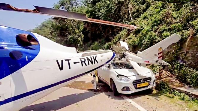 helicopter land on road