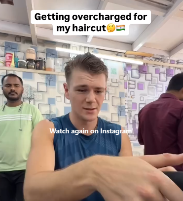 shock to foreigner in Indian salon