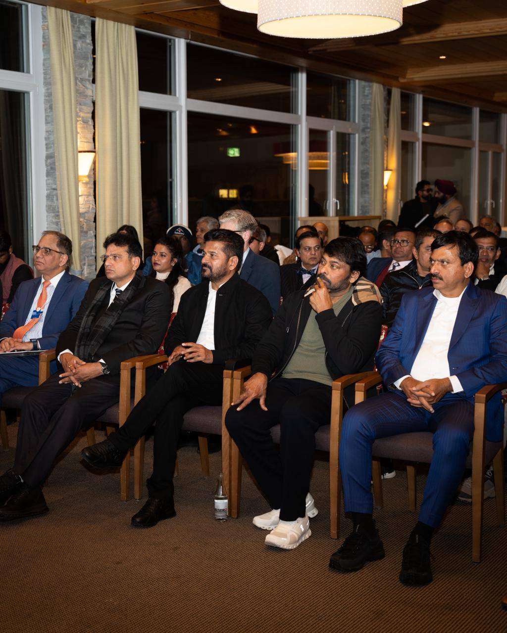 Megastar with CM at Davos Summit: Revanth Reddy Proposes July WEF Meet in Hyderabad